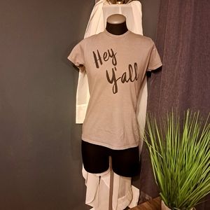 Hey Y'all Gray Tshirt - Size- Medium
